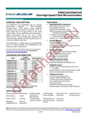 DS89C430-QNL+ datasheet  